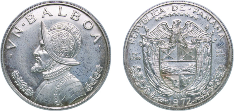 Panama Republic 1972 1 Balboa Silver (.900) San Francisco Mint (23413) 26.22g PF...