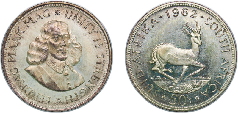 South Africa Republic 1962 50 Cents (1st decimal series) Silver (.500) Pretoria ...