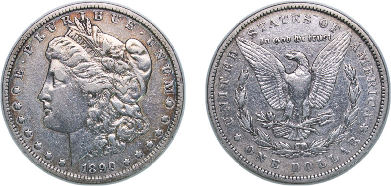 United States Federal republic 1890 1 Dollar "Morgan Dollar" Silver (.900) Phila...