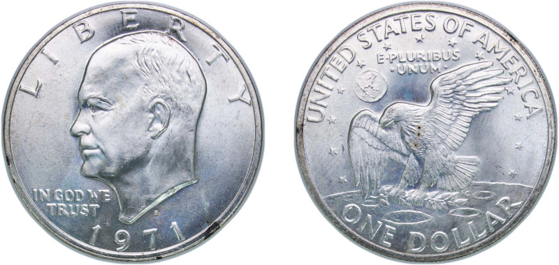 United States Federal republic 1971 S 1 Dollar "Eisenhower Dollar" (Silver Colle...