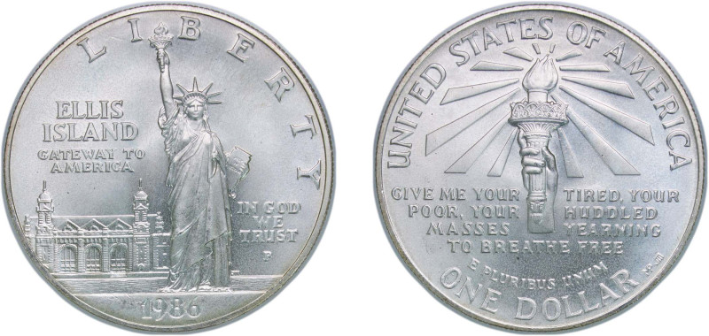 United States Federal republic 1986 P 1 Dollar (Statue of Liberty) Silver (.900)...