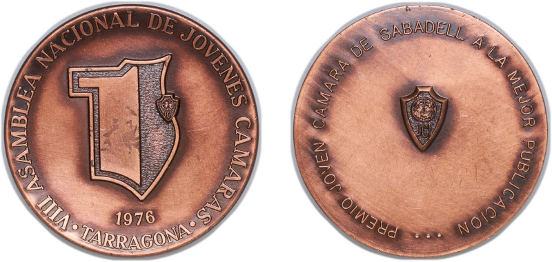 Spain Kingdom 1976 Medal - VIII Asamblea Nacional Jóvenes Cámaras Bronze 78.56g ...