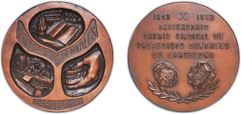 Spain Nationalist Government 1959 Medal - X aniversario gremio sindical de prote...