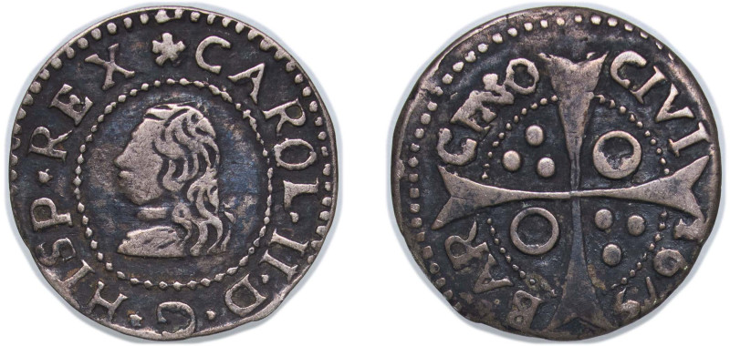 Spain Principality of Catalonia Spanish states 1675 Groat - Charles II Silver (....