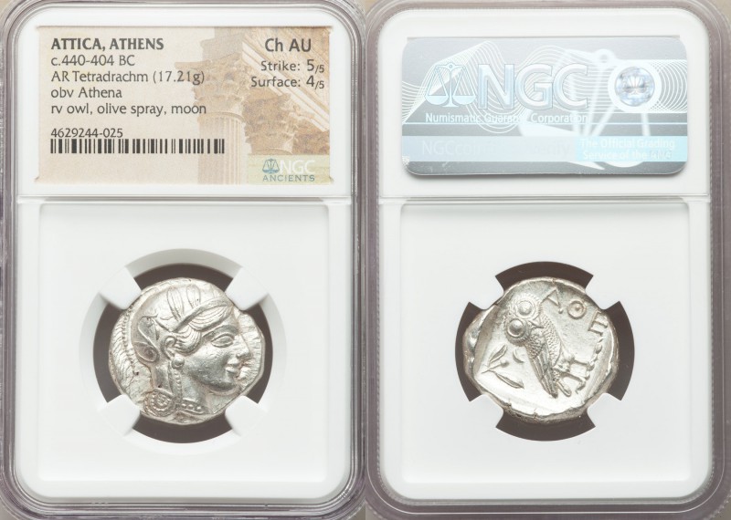 ATTICA. Athens. Ca. 440-404 BC. AR tetradrachm (25mm, 17.21 gm, 10h). NGC Choice...