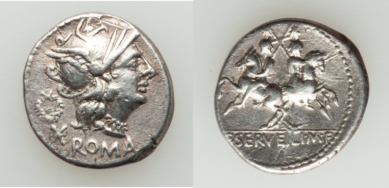 C. Servilius M.f. (ca. 136 BC). AR denarius (19mm, 3.79 gm, 6h). VF. Rome. ROMA,...