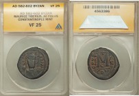 ANCIENT LOTS. Byzantine Kingdom. Ca. AD 491-610. AE folles. Lot of four (4). Fine-Choice VF. Includes: Maurice Tiberius (AD 582-602), ANACS VF 25 // P...