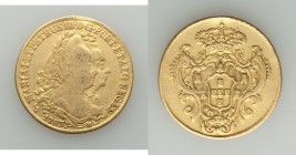 Maria I & Pedro III gold 6400 Reis 1783-R Fine (mount removed), Rio de Janeiro mint, KM199.2. 32mm. 13.85gm. AGW 0.4229 oz. 

HID09801242017
