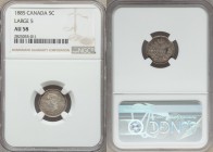 Victoria 5 Cents 1885 AU58 NGC, London mint, KM2. Large 5 variety 

HID09801242017