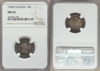 Edward VII 10 Cents 1904 MS62 NGC, London mint, KM10. 

HID09801242017