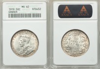 George V 50 Cents 1919 MS62 ANACS, Ottawa mint, KM25. 

HID09801242017