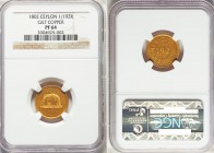 British Colony. George III gilt copper Proof 1/192 Rixdollar 1802 PR64 NGC, KM73, Prid-87. A superb colonial emission with needle-sharp detail and shi...