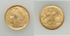 Republic gold 5 Pesos 1895-So Good VF, Santiago mint, KM153. 17mm. 3.01gm. AGW 0.0883 oz. 

HID09801242017