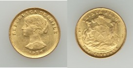 Republic gold 20 Pesos 1926-So AU (surface hairlines), Santiago mint, KM168. 19mm. 4.07gm. AGW 0.1177 oz. 

HID09801242017