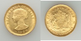 Republic gold 50 Pesos 1926-So UNC (surface hairlines), Santiago mint, KM169. 24mm. 10.17gm. AGW 0.2943 oz. 

HID09801242017