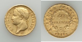 Napoleon gold 40 Francs 1811-A AU (cleaned), Paris mint, KM696.1. 26mm. 12.86gm. AGW 0.373 oz. 

HID09801242017
