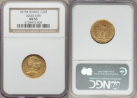 Louis XVIII gold 20 Francs 1815-B AU53 NGC, Rouen mint, KM706.2.

HID09801242017