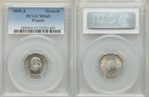 Prussia. Pair of Certified Assorted Issues, 1) Wilhelm I Grosch 1868-A MS65 PCGS, Berlin mint 2) Wilhelm II 5 Mark 1914-A MS62 NGC, Berlin mint Sold a...