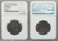 Henry VI (1422-1461) Mule Groat ND (1438-1443) VF Details (Reverse Tooled) NGC, Calais mint, Cross Fleury mm, pairing a Pinecone-mascle obverse with a...