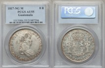 Ferdinand VII 8 Reales 1817 NG-M AU55 PCGS, Nueva Guatemala mint, KM69. Prooflike surfaces with light toning 

HID09801242017