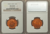 British India. Edward VII 7-Piece Lot of Certified 1/4 Annas, 1) 1/4 Anna 1904-(c) - MS64 Red NGC 2) 1/4 Anna 1905-(c) - MS64 Red and Brown NGC 3) 1/4...