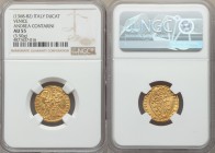 Venice. Andrea Contarini (1368-1382) gold Ducat ND AU55 NGC, CNI-VIIa.Unl. 3.50gm. ΛNDR' 9TΛRЄNO | • S | • M | • V | Є | N | Є | T | I / • SIT • T • X...