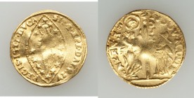 Venice. Ludovico Manin (1789-1797) gold Zecchino ND XF, KM755. 3.43gm. LVDOV • MANIN | S | • M | • V | E | N | E | I / SIT • T • XPE • DAT • Q • TV | ...