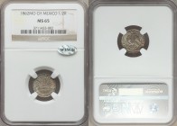 Republic 1/2 Real 1862 Mo-CH MS65 NGC, Mexico City mint, KM370.9.

HID09801242017