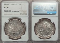 Republic 8 Reales 1826 Mo-JM MS61 NGC, Mexico City mint, KM377.10, DP-Mo05. Medal Axis. A somewhat scarcer type and most desirable in such a pleasing ...