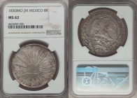 Republic 8 Reales 1830 Mo-JM MS62 NGC, Mexico City mint, KM377.10, DP-Mo09. A scarcer type and conditionally rare. With nicely expressed details, hush...