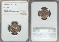 Republic 5 Centavos 1883 MS64 NGC, Mexico City mint, KM399.

HID09801242017