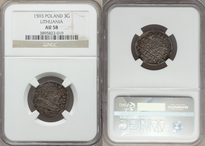 Sigismund III Vasa Pair of Certified 3 Groschen NGC, 1) Lithuania 3 Groschen 159...