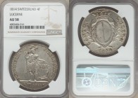 Lucerne. Canton 4 Franken 1814 AU58 NGC, KM109. From the Engelen Collection of World Coinage 

HID09801242017