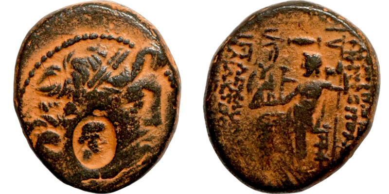 Seleucis and Pieria,c. 1st century BC. Æ Laureate head of Zeus r. R/ Zeus Nikeph...