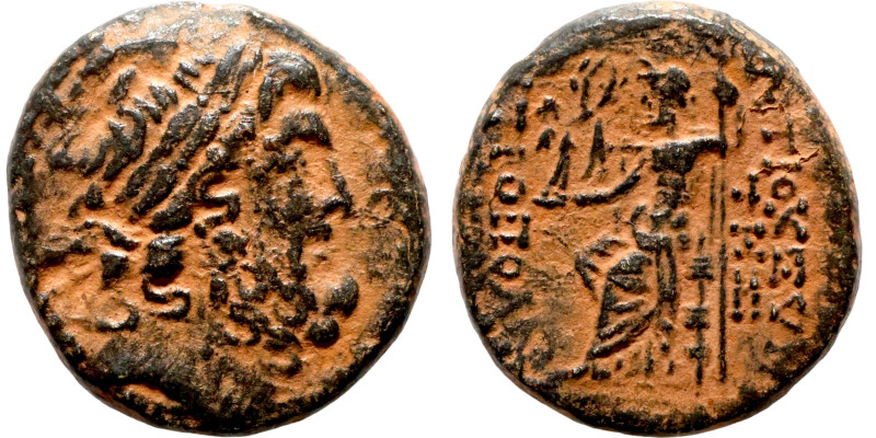 Seleucis and Pieria,c. 1st century BC. Æ Laureate head of Zeus r. R/ Zeus Nikeph...