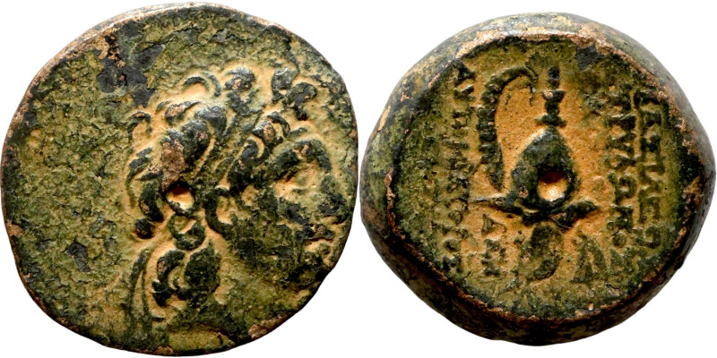 Tryphon, 142-138 BC. Antioch on the Orontes. Diademed head of Tryphon to right. ...