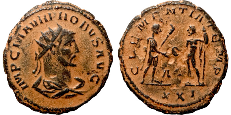 PROBUS. Antoninianus. 176-182 AD. Antioch mint. CLEMENTIA TEMP - S / XXI.

21m...