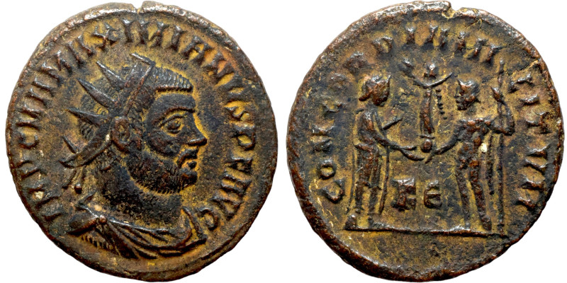 Maximianus. (286-305 AD). Æ Antoninian. Obv: IMP C M A MAXIMIANVS P F AVG. radia...