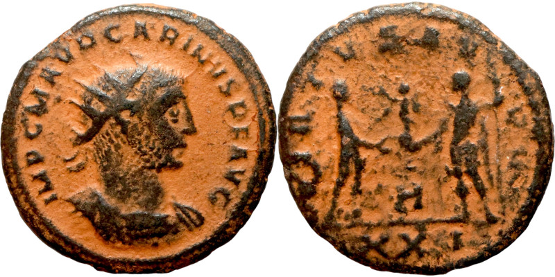 Carinus, 283-285 Antoninian IMP C M AVR CARINVS P F AVG.Radiate and cuirassed bu...