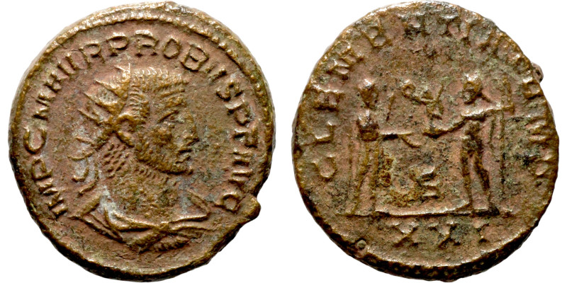 PROBUS. Antoninianus. 176-182 AD. Antioch mint. CLEMENTIA TEMP - S / XXI.

21m...