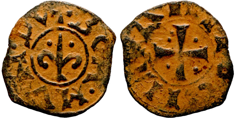 Medieval coin

17mm 0,71g

Artificial sand patina