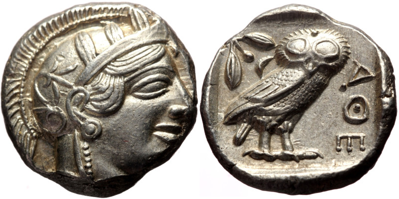 Attica, Athens, AR tetradrachm (Silver, 23.3 mm, 17.23 g), ca. 454-404 BC. 
Obv:...