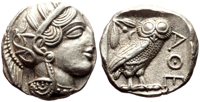 Attica, Athens AR Tetradrachm (Silver, 17.18g, 24mm) ca 454-404 BC. 
Obv: Head o...