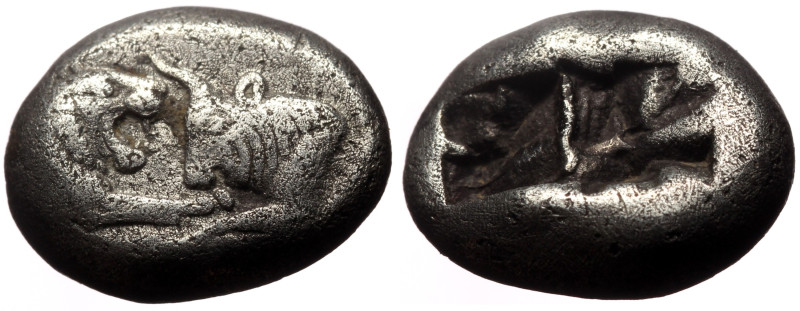 Kingdom of Lydia, Kroisos AR Siglos (Silver, 5.13g, 15mm) Sardes, ca 545-520 BC....