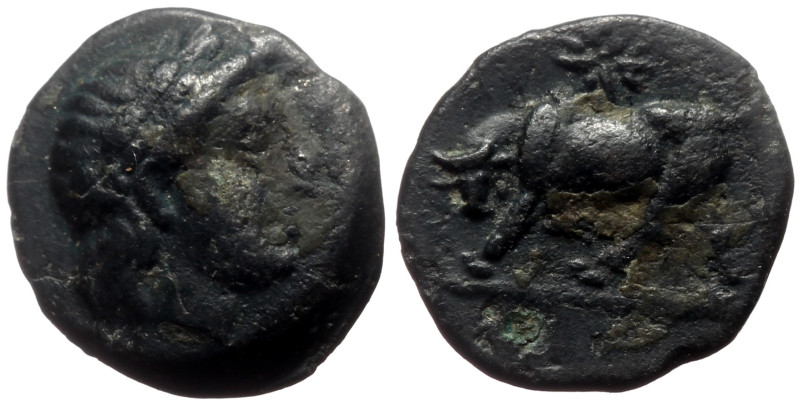 Mysia, Gambrion AE (Bronze, 0.97g, 11mm) 4th century BC
Obv: Laureate head of A...