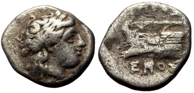 Bithynia, Kios AR Diobol (Silver, 1.11g, 11mm) ca 350-300 BC. Proxenos, magistra...