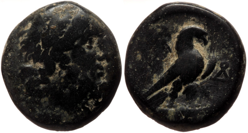 Phrygia, Amorion AE (Bronze, 7.85g, 18mm) First century BC.
Obv: Laureate head o...