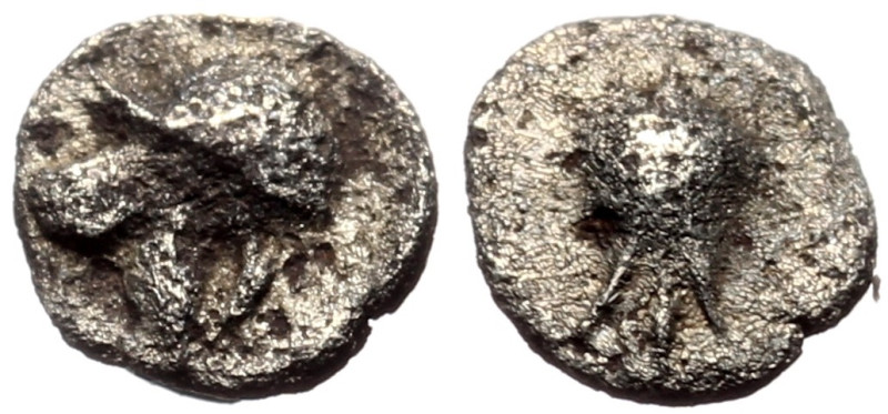 Pamphylia, Side AR Tetartemorion (Silver, 0.11g, 5mm) ca 460-430 BC 
Obv: Pomegr...