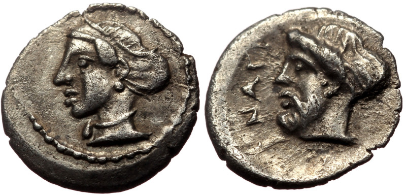 Cilicia, Nagidos AR Obol (Silver, 0.67g, 11mm) ca 420-380 BC. 
Obv: Head of Aphr...