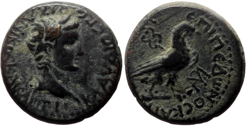 Phrygia, Amorium AE (Bronze, 5.76g, 20mm) Claudius (41-54) Magistrate: Cato; Ped...